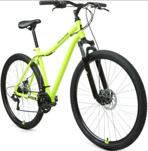 Велосипед ALTAIR MTB HT 29 2.0 disc (29" 21 ск. рост. 19") 2020-2021, ярко-зеленый/черный