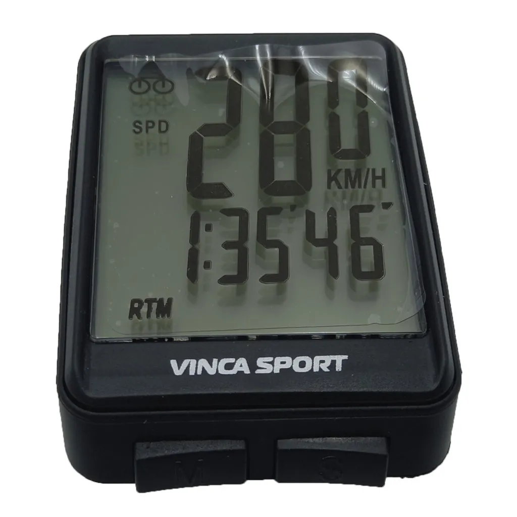 Велокомпьютер Vinca Sport беспроводной 12 функций черный/зеленый